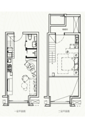 富力盛悦府1室1厅1厨1卫建面48.00㎡