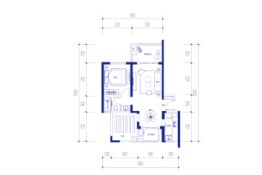 鲁能海蓝福源1室2厅1厨1卫建面77.00㎡