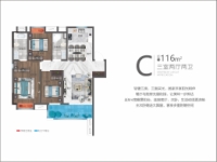 建面约116平米C户型