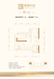 庭瑞中心2室2厅1厨1卫建面75.00㎡