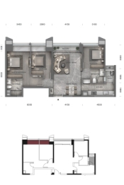 合景泰富·天銮3室2厅1厨2卫建面115.00㎡