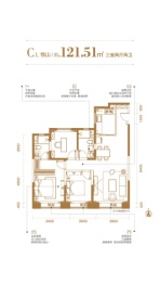 万田金悦府3室2厅2卫建面121.51㎡