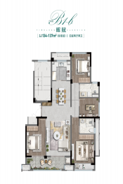 周投绿城·留香园4室2厅1厨2卫建面134.00㎡