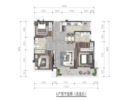 优品道·曦岸峰景3室2厅1厨2卫建面119.00㎡