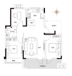 凤海九里3室2厅1厨1卫建面96.00㎡