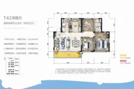 蓝光新城碧桂园·古滇水云城3室2厅1厨2卫建面123.00㎡