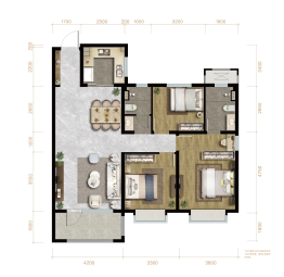 远洋·万和公馆3室2厅1厨1卫建面130.00㎡