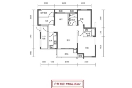 明发国际城3室2厅1厨2卫建面104.99㎡