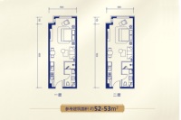 D栋建面52㎡户型