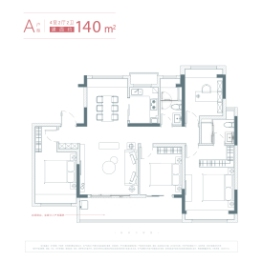 新希望·锦麟芳华4室2厅1厨2卫建面140.00㎡