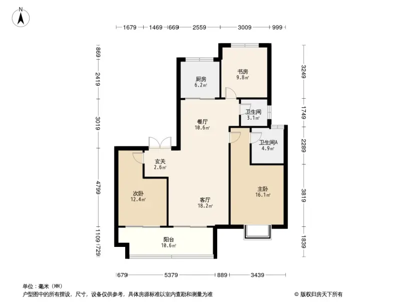 44平3居 南北向毛坯 安静不临街,常州新北罗溪牡丹水岸首府二手房