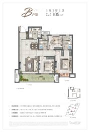 彰泰中梁力高·君誉印象3室2厅1厨2卫建面105.00㎡