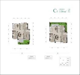 福天城3室2厅1厨2卫建面116.00㎡