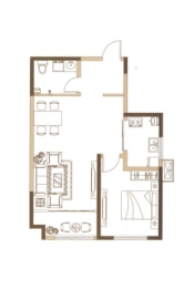 文定江山1室2厅1厨1卫建面77.93㎡