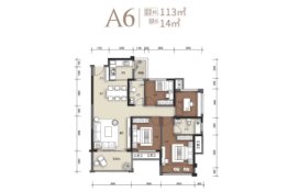 华泰荣御4室2厅1厨2卫建面113.00㎡