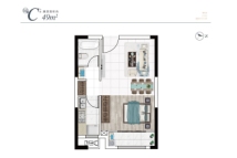 恒泰阿奎利亚49平米户型