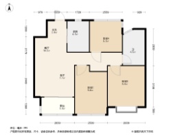 招商·东望府2室2厅1厨1卫建面89.00㎡