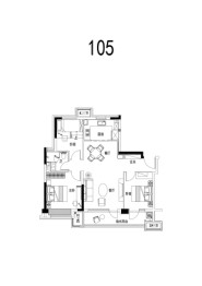 平度碧桂园桃李东方3室2厅1厨1卫建面105.00㎡