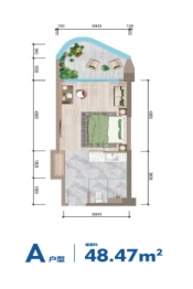 抚仙湖·欢乐大世界1室1厅1厨1卫建面48.47㎡