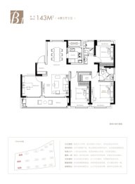 新希望滨江锦麟壹品4室2厅1厨2卫建面143.00㎡