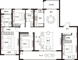 中梁百悦府4室2厅1厨2卫建面169.00㎡