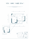 建面约52.51平米C1户型