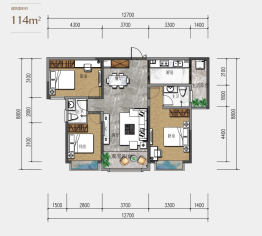 东方名苑·首府3室2厅1厨2卫建面114.00㎡