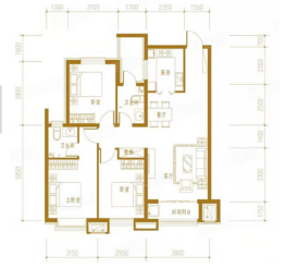 清晖雅园3室2厅1厨2卫建面123.00㎡