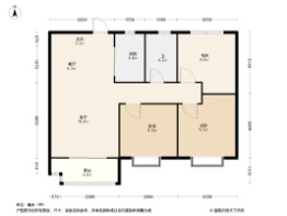 鸿海城3室2厅1厨1卫建面88.00㎡