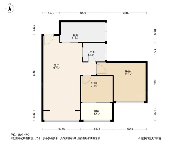 一半山户型图