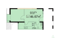1室2厅1卫46.07㎡户型