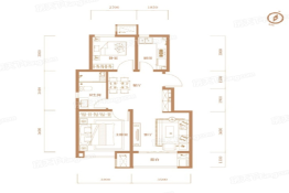 景瑞华发悦玺台2室2厅1厨1卫建面78.00㎡
