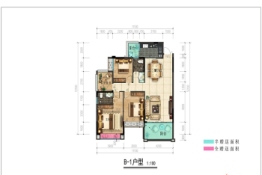 状元学府3室2厅1厨2卫建面123.00㎡