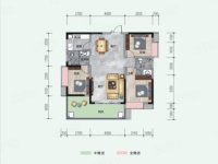 B户型 3室2厅2卫1厨 建面约110.15平米