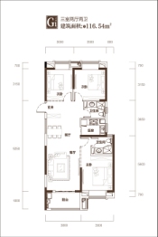 福星·龙庭尚府3室2厅1厨2卫建面116.25㎡