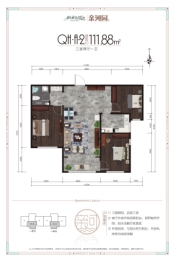 枫林逸景亲河园3室2厅1厨1卫建面111.88㎡