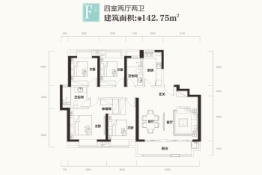 福星·龙庭尚府4室2厅1厨2卫建面142.75㎡