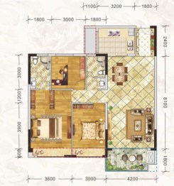 东方锦绣庄园3室2厅1厨2卫建面128.38㎡