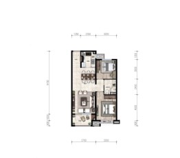 沈阳环球港湾2室2厅1厨1卫建面92.00㎡