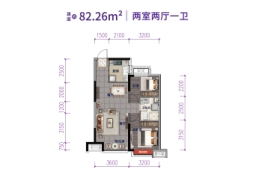 沈阳恒大文化旅游城2室2厅1厨1卫建面82.00㎡