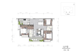 陆肖TOD.麓鸣九天3室2厅1厨2卫建面125.00㎡