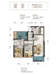 星荟户型 建面98平米 3室2卫