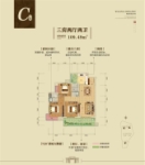 C户型 建面约109平米 3房2卫