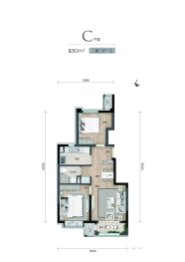 万科新都荟2室2厅1厨1卫建面80.00㎡