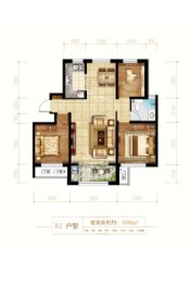 信泰龙瑞国际3室2厅1厨1卫建面108.00㎡