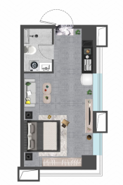 云公寓1室1厅1厨1卫建面47.00㎡