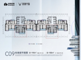 绿地V岛3室2厅1厨2卫建面116.00㎡