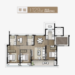 翠湖隐秀府4室2厅1厨2卫建面129.00㎡