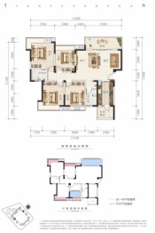 铁投天府桃源4室2厅1厨2卫建面130.00㎡