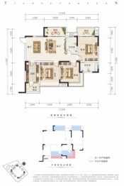 铁投天府桃源3室2厅1厨2卫建面117.00㎡